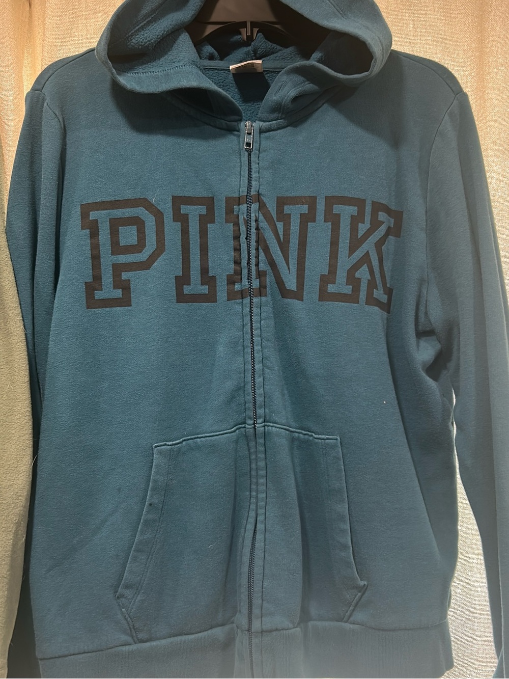PINK Victoria's Secret Full-Zip Hooded sweatshirts- Teal